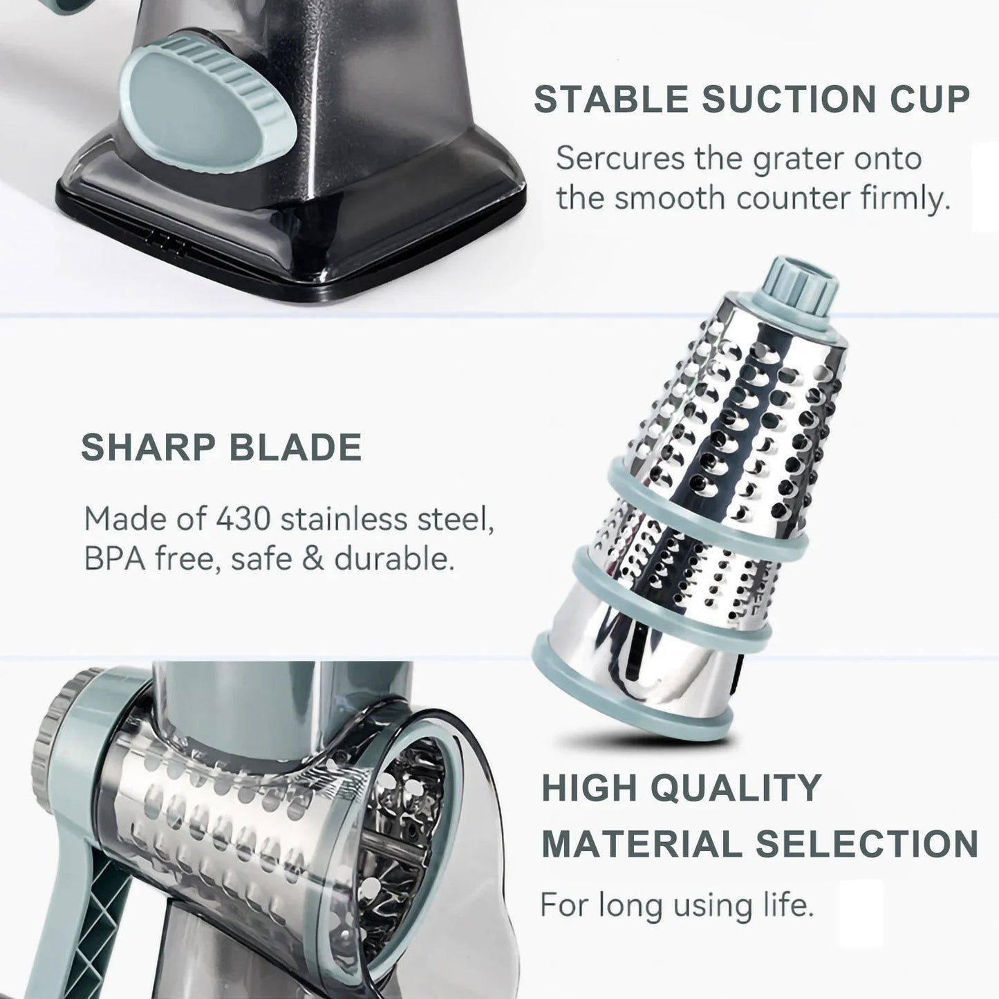 RotaryGrate™ 3-in-1 Cheese & Vegetable Slicer