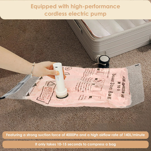 AirSealPro™ 8-Pack Vacuum Compression Bags + USB Electric Pump
