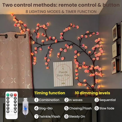 BlossomGlow™ Cherry Blossom Branch Wall Light — Soft Ambient LED Decor
