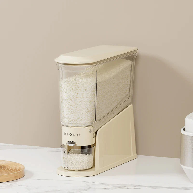 RiceOrbit™ Rotating Rice & Grain Dispenser (360° Airtight Storage)