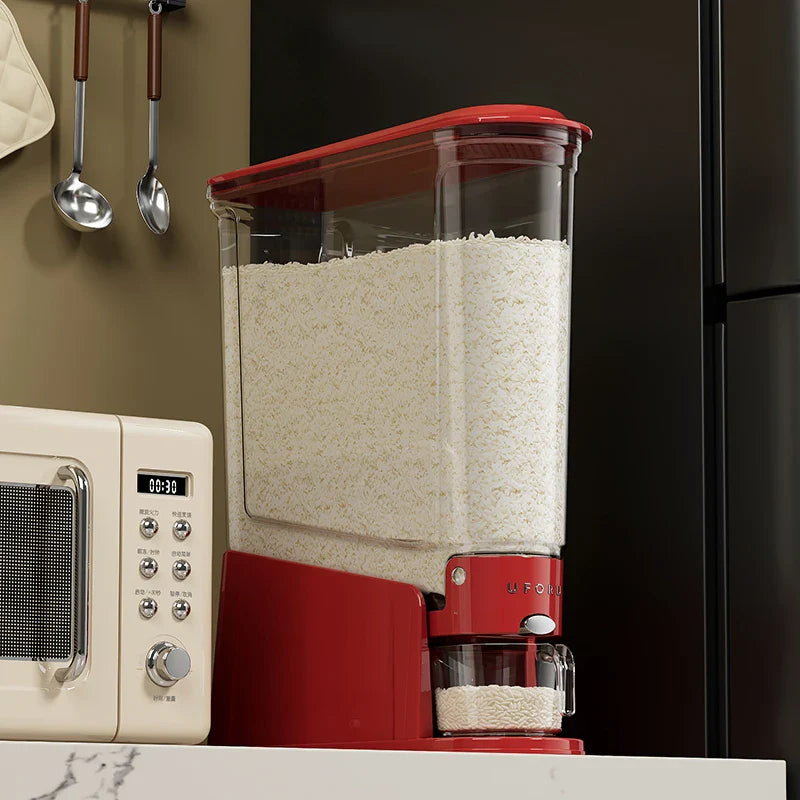 RiceOrbit™ Rotating Rice & Grain Dispenser (360° Airtight Storage)