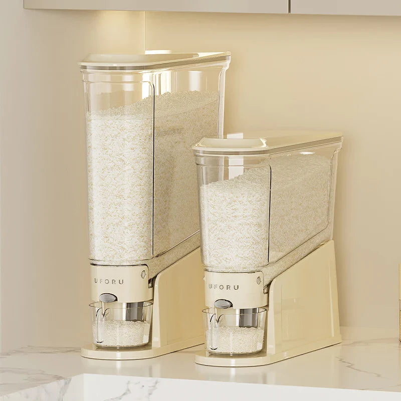 RiceOrbit™ Rotating Rice & Grain Dispenser (360° Airtight Storage)