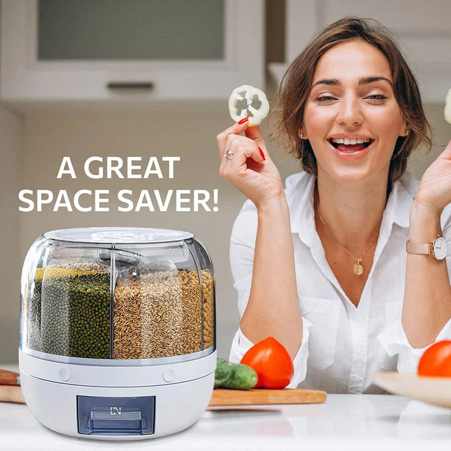 GrainVault™ Rotating 6-Grid Grain Dispenser