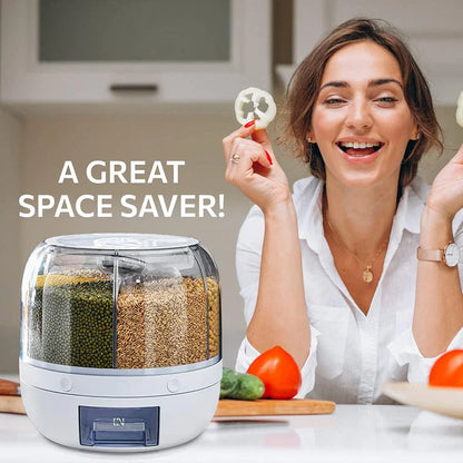 GrainVault™ Rotating 6-Grid Grain Dispenser
