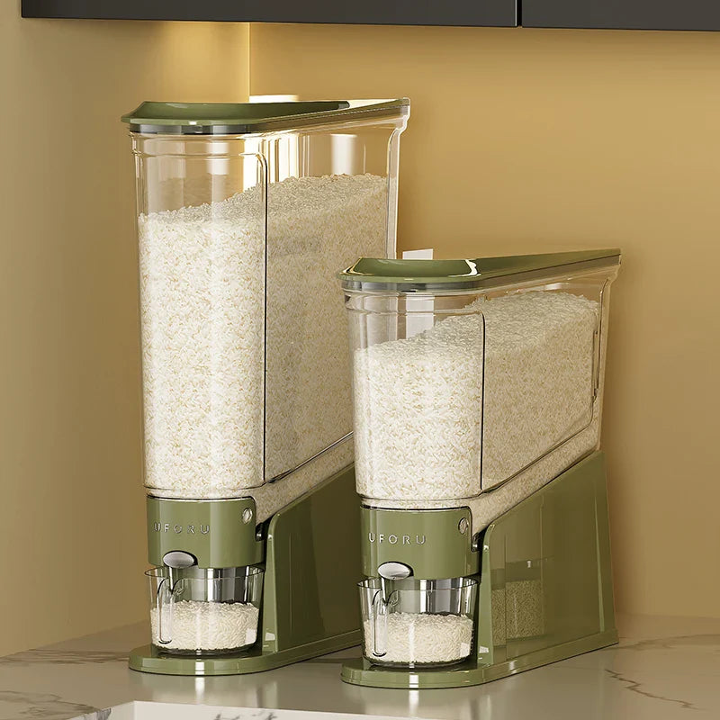 RiceOrbit™ Rotating Rice & Grain Dispenser (360° Airtight Storage)